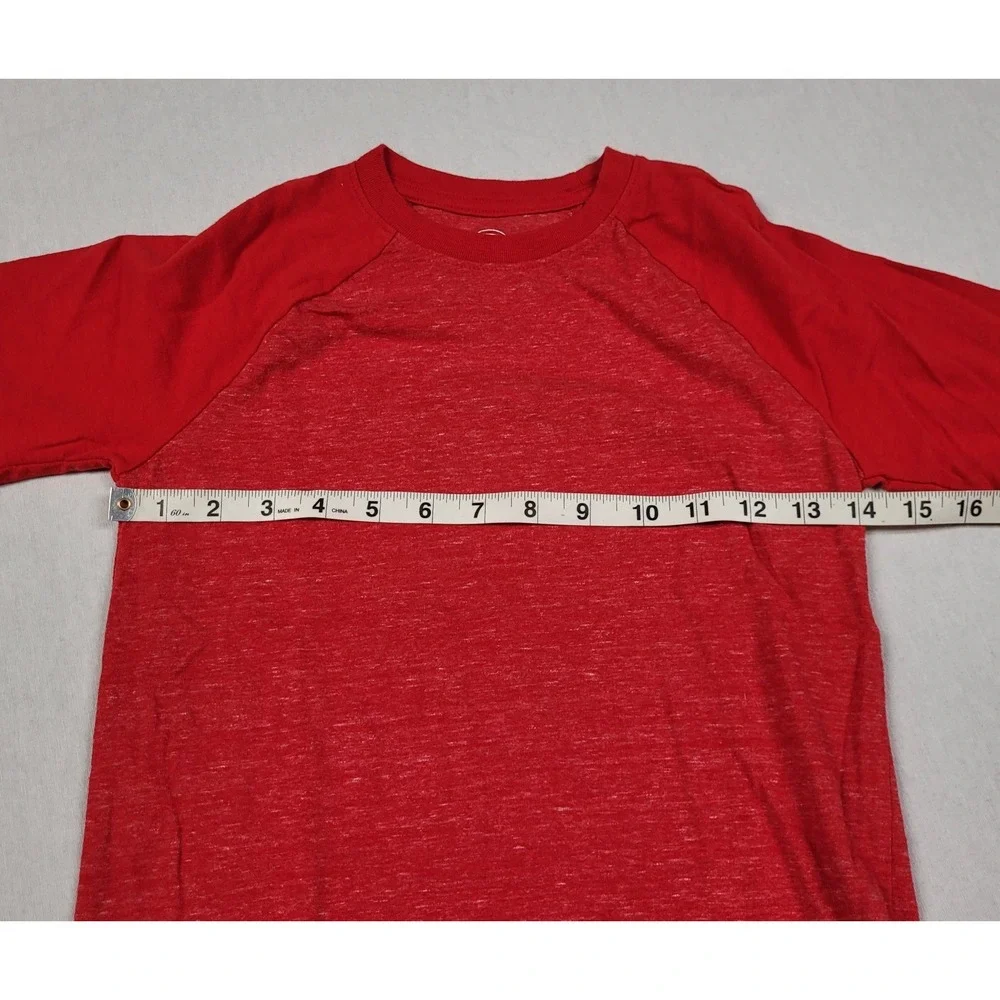 Wonder Nation Boy's Red Heathered Raglan Short Sleeve T-Shirt Size M (8)